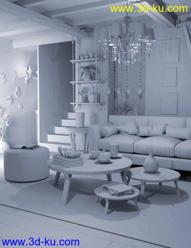 Boho Cottage Living Room模型的图片7
