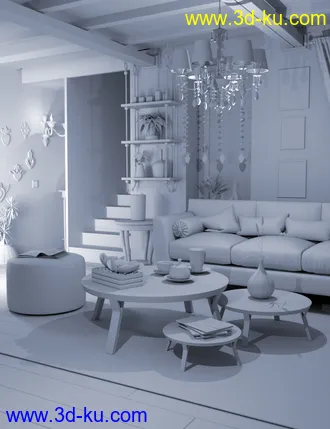 3D打印模型Boho Cottage Living Room的图片