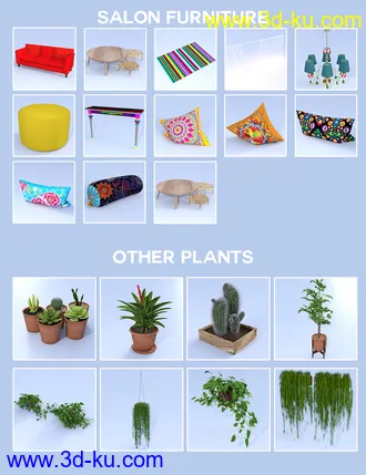 3D打印模型Boho Cottage Living Room的图片