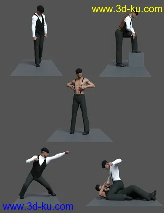 3D打印模型Brawler Life Poses for Alex Capital 8.1的图片