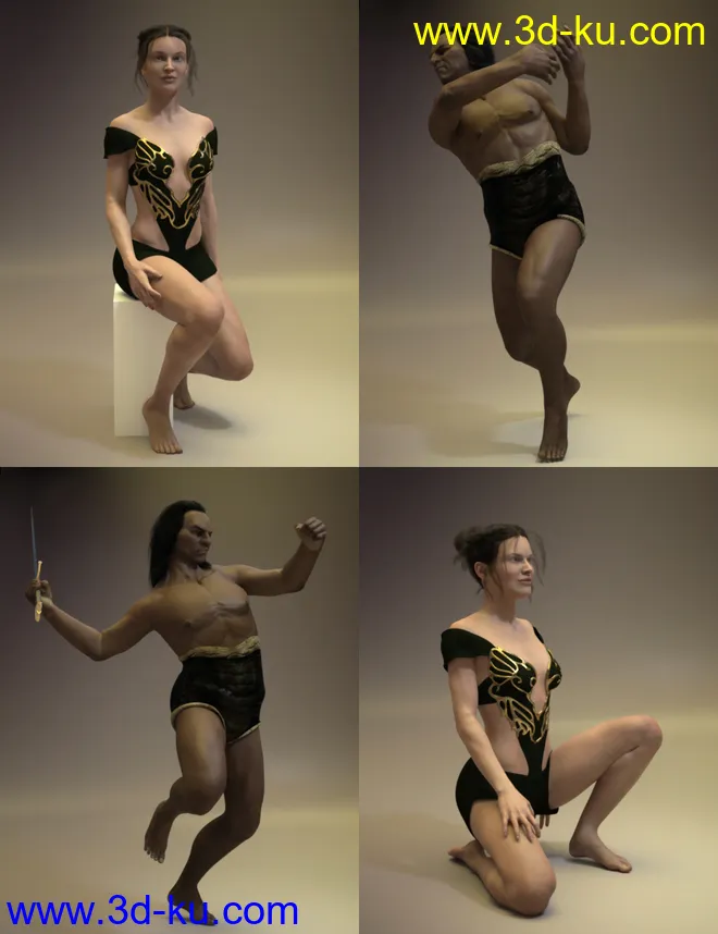 Bronze Soul Poses for Genesis 8模型的图片2