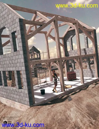 3D打印模型Building Site Buildings的图片