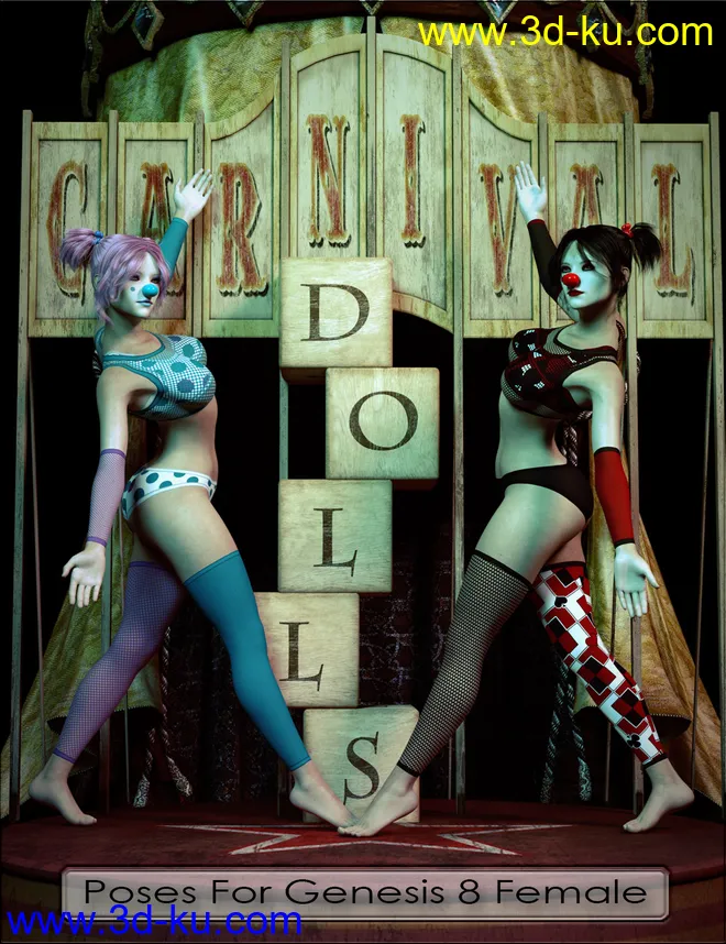 Carnival Dolls Poses for Genesis 8 Female模型的图片1