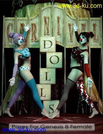 3D打印模型Carnival Dolls Poses for Genesis 8 Female的图片