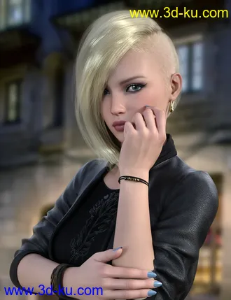 3D打印模型Cassyus Hair for Genesis 8 Females的图片