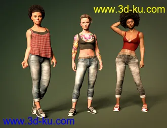 3D打印模型Casual Wear Outfit for Brooke 8.1 and Genesis 8.1 Females的图片