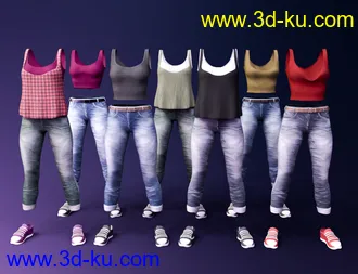 3D打印模型Casual Wear Outfit for Brooke 8.1 and Genesis 8.1 Females的图片