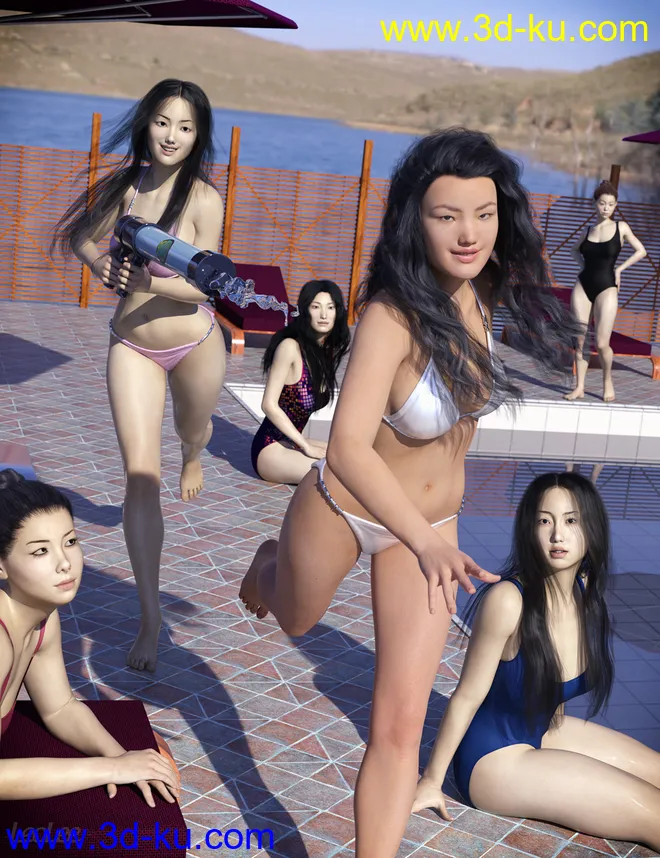 Chinese Face and Body Shapes for Genesis 3 and 8 Female模型的图片1