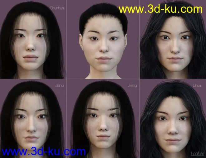 Chinese Face and Body Shapes for Genesis 3 and 8 Female模型的图片6