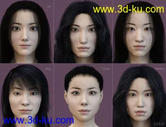 3D打印模型Chinese Face and Body Shapes for Genesis 3 and 8 Female的图片