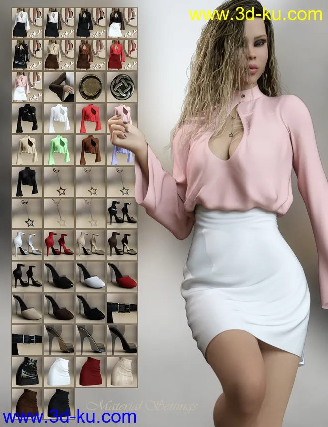 City Life Outfit for Genesis 8 and 8.1 Females模型的图片12