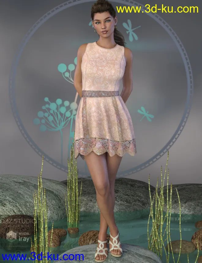 Cool Lace Outfit for Genesis 8 Female(s)模型的图片3