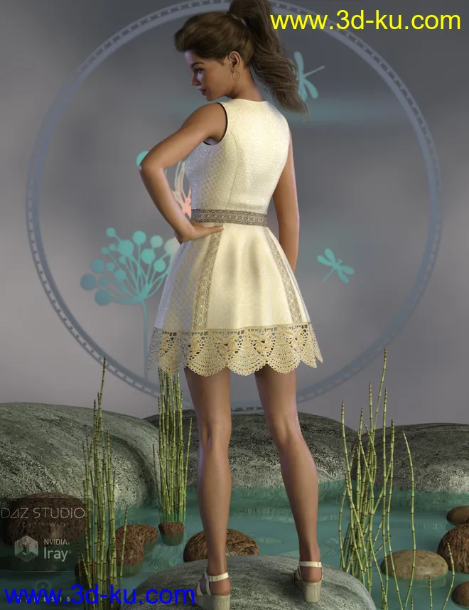 Cool Lace Outfit for Genesis 8 Female(s)模型的图片4