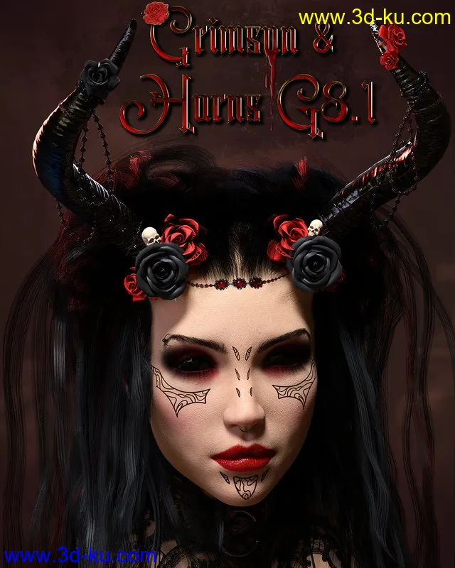 Crimson and Horns for Genesis 8.1 Female模型的图片1