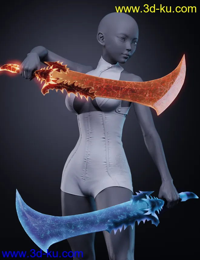 Crimson Blades for Genesis 8 and 8.1 Females模型的图片1