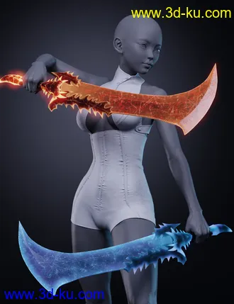3D打印模型Crimson Blades for Genesis 8 and 8.1 Females的图片