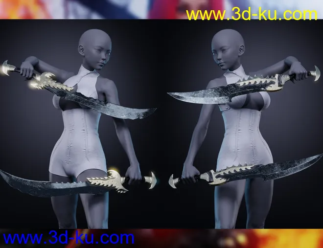 Crimson Blades for Genesis 8 and 8.1 Females模型的图片2