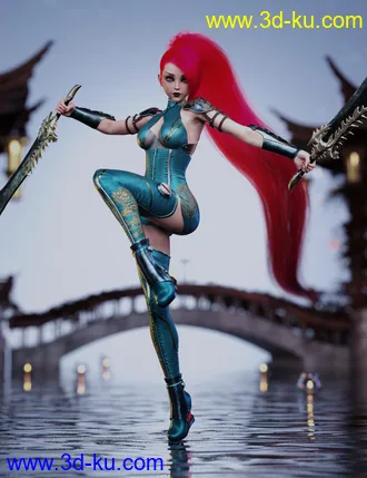 3D打印模型Crimson Dragon Outfit for Genesis 8 and 8.1 Females的图片