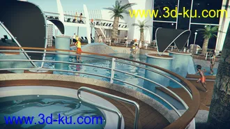 3D打印模型Cruise Ship Pool Deck的图片