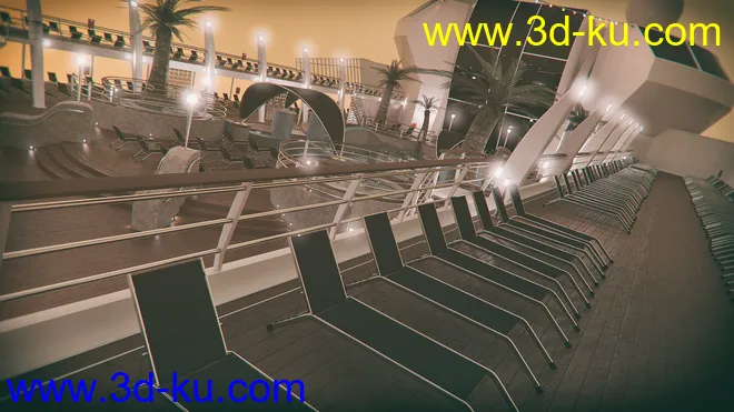 Cruise Ship Pool Deck模型的图片6