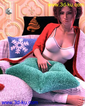 3D打印模型Cuddly Pillows And dForce Blanket - Props And Poses For Genesis 8的图片