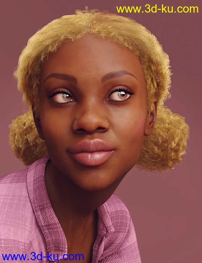 Curly Buns for Genesis 8 Females模型的图片1