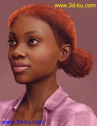 3D打印模型Curly Buns for Genesis 8 Females的图片