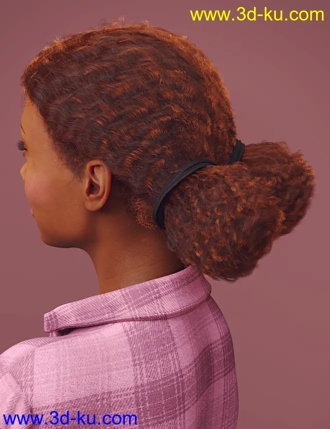 Curly Buns for Genesis 8 Females模型的图片3