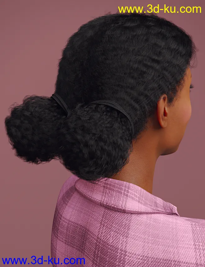 Curly Buns for Genesis 8 Females模型的图片4