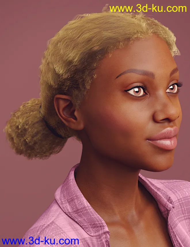 Curly Buns for Genesis 8 Females模型的图片5