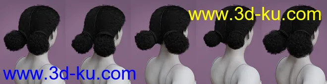 Curly Buns for Genesis 8 Females模型的图片6