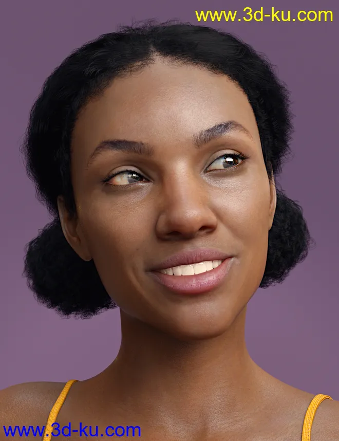 Curly Buns for Genesis 8 Females模型的图片8