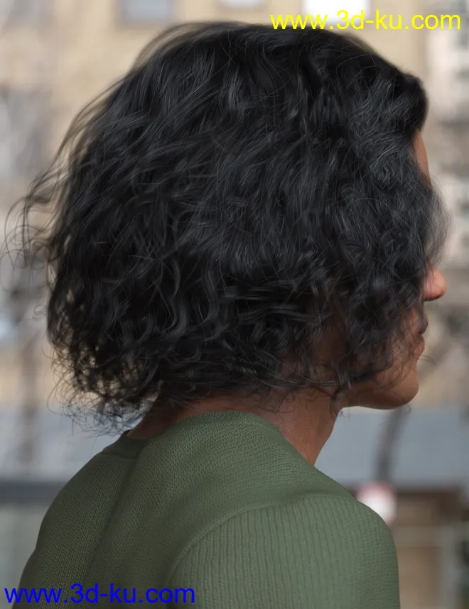 Curly Swept Style Hair for Genesis 8 and Genesis 8.1 Males模型的图片6