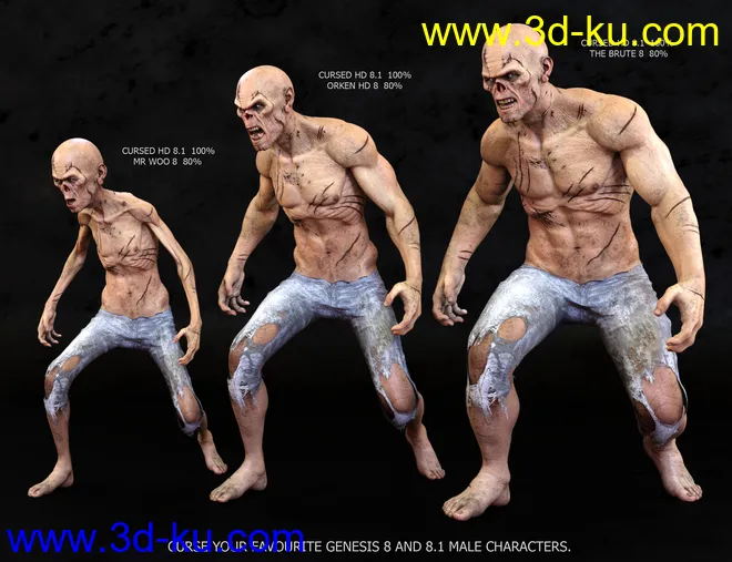 Cursed HD for Genesis 8.1 Male模型的图片6