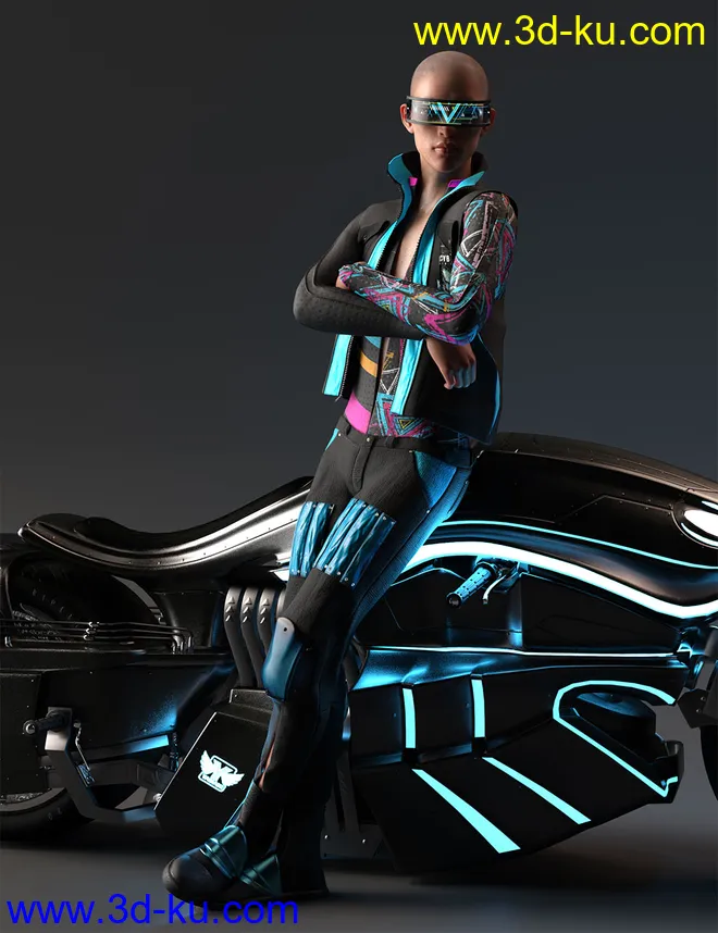 Cyber Man Outfit for Genesis 8 Males模型的图片1