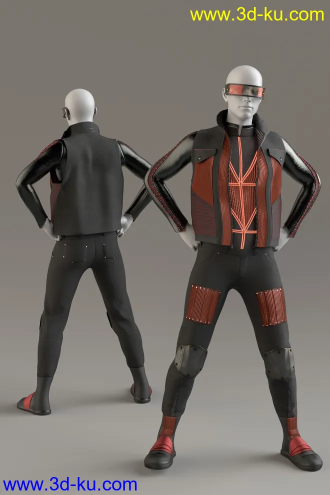 Cyber Man Outfit for Genesis 8 Males模型的图片3