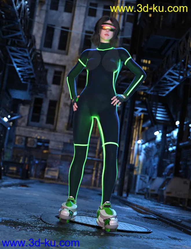 Cyber Punk 0000 for Genesis 8 and 8.1 Female模型的图片1