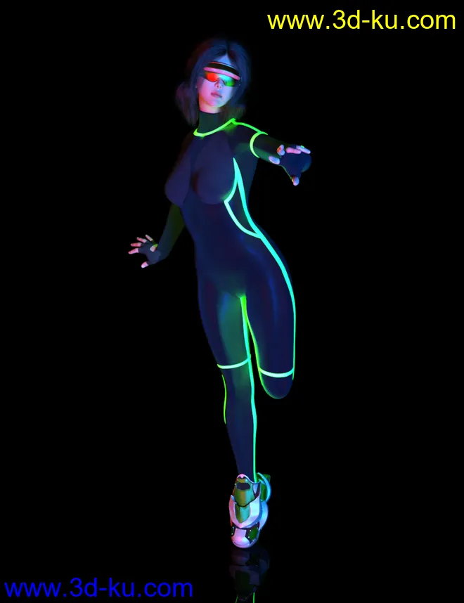 Cyber Punk 0000 for Genesis 8 and 8.1 Female模型的图片2