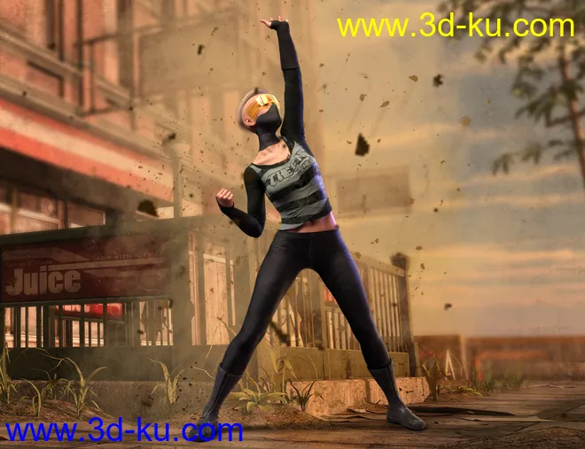 Cyber Survivor Outfit and Hair for Genesis 8 Female模型的图片4