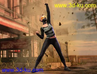 3D打印模型Cyber Survivor Outfit and Hair for Genesis 8 Female的图片