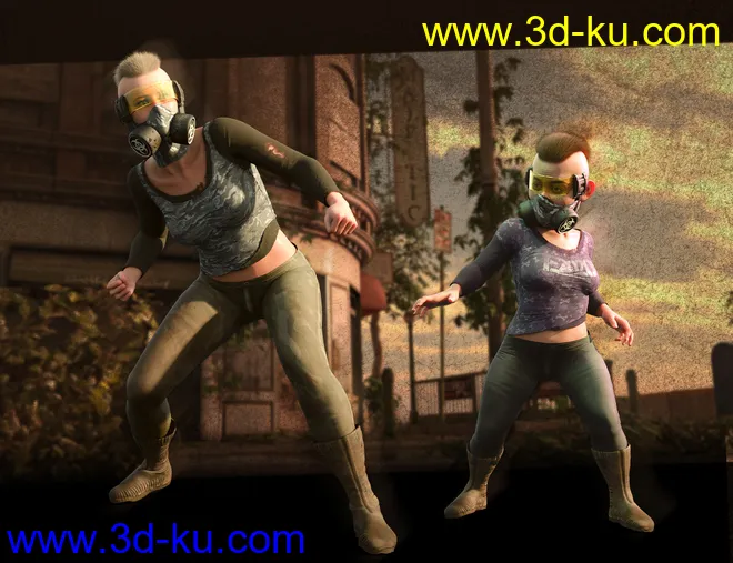 Cyber Survivor Outfit and Hair for Genesis 8 Female模型的图片6