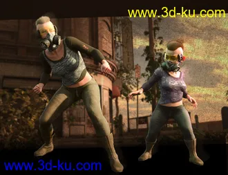 3D打印模型Cyber Survivor Outfit and Hair for Genesis 8 Female的图片