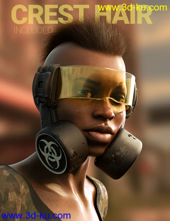 Cyber Survivor Outfit and Hair for Genesis 8 Female模型的图片8
