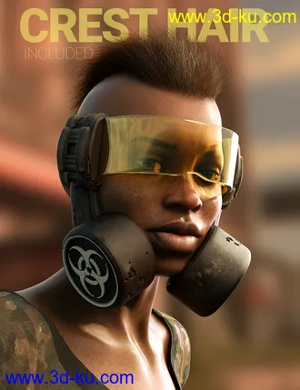 3D打印模型Cyber Survivor Outfit and Hair for Genesis 8 Female的图片