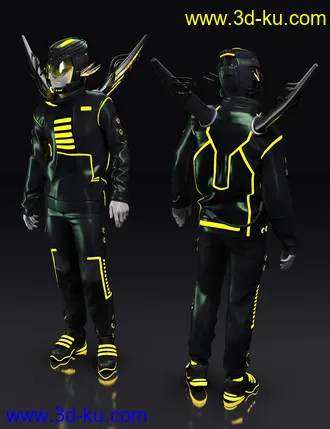 3D打印模型Cybershade Outfit for Genesis 8 and 8.1 Males的图片