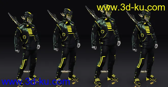 Cybershade Outfit for Genesis 8 and 8.1 Males模型的图片4