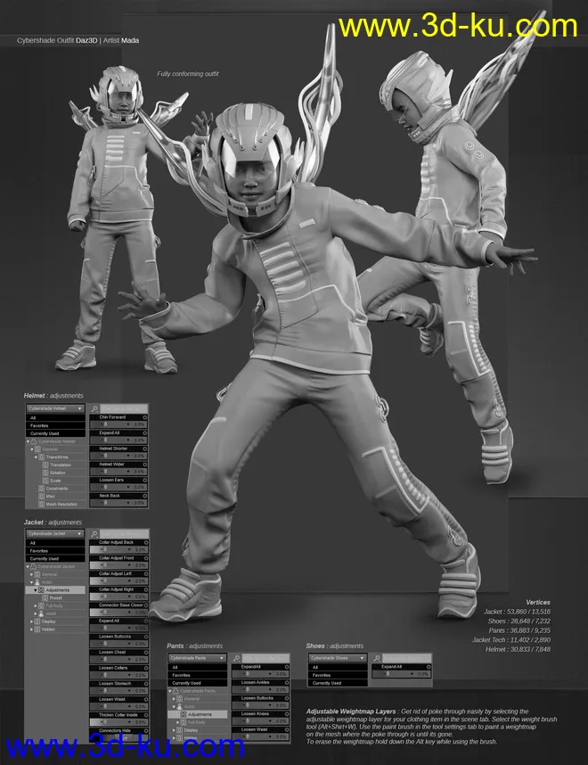 Cybershade Outfit for Genesis 8 and 8.1 Males模型的图片6