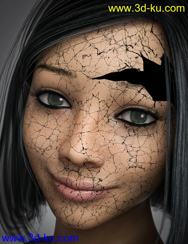 D.E.M. Broken Doll Makeup for Genesis 8 Female模型的图片4