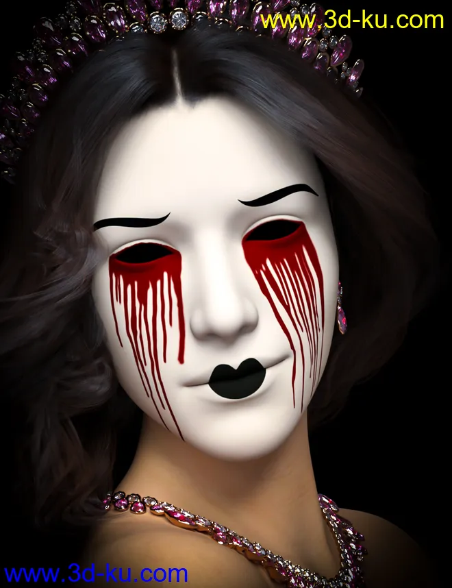 D.E.M. Broken Doll Makeup for Genesis 8 Female模型的图片5
