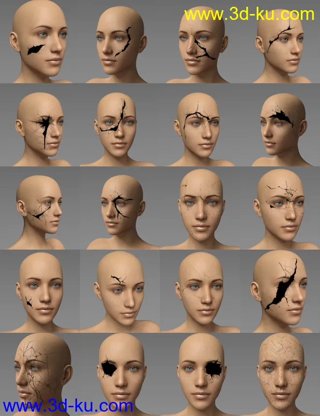 D.E.M. Broken Doll Makeup for Genesis 8 Female模型的图片6